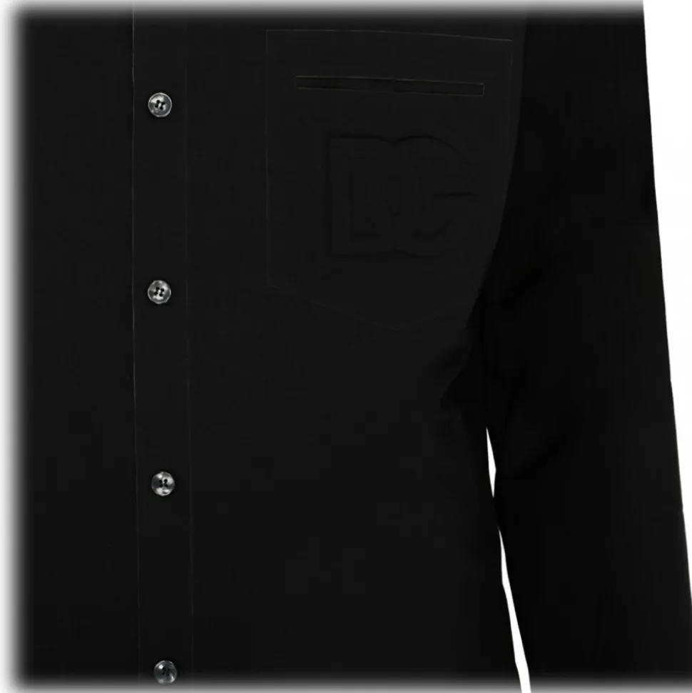 Dolce & Gabbana - Black Cotton Martini Shirt - Dolce & Gabbana Exclusive Luxury Collection - Avvenice