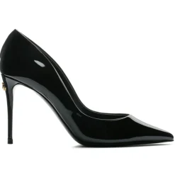 Dolce & Gabbana - Black Calf Leather Pointed Pumps - Dolce & Gabbana Exclusive Luxury Collection - Avvenice