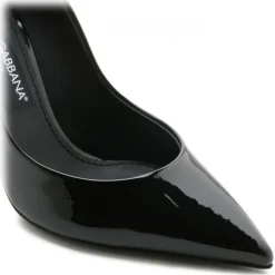 Dolce & Gabbana - Black Calf Leather Pointed Pumps - Dolce & Gabbana Exclusive Luxury Collection - Avvenice
