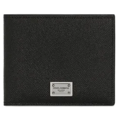 Dolce & Gabbana - Black and White Calf Leather Logo Print Wallet - Dolce & Gabbana Exclusive Luxury Collection - Avvenice