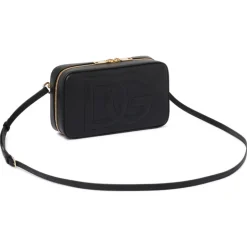 Dolce & Gabbana - Black Logo Embossed Crossbody Bag - Dolce & Gabbana Exclusive Luxury Collection - Avvenice