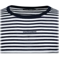Dolce & Gabbana - Blue and White Boat Neck Sweater - Dolce & Gabbana Exclusive Luxury Collection - Avvenice