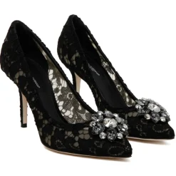 Dolce & Gabbana - Blue Leather Bellucci Taormina Lace Pumps - Dolce & Gabbana Exclusive Luxury Collection - Avvenice