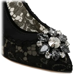 Dolce & Gabbana - Blue Leather Bellucci Taormina Lace Pumps - Dolce & Gabbana Exclusive Luxury Collection - Avvenice