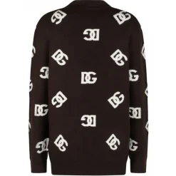 Dolce & Gabbana - Brown and White DG Monogram Cardigan - Dolce & Gabbana Exclusive Luxury Collection - Avvenice