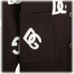 Dolce & Gabbana - Brown and White DG Monogram Cardigan - Dolce & Gabbana Exclusive Luxury Collection - Avvenice