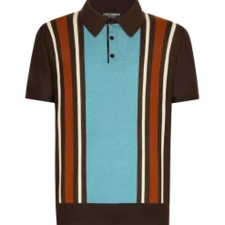 Dolce & Gabbana - Brown and Blue Polo - Dolce & Gabbana Exclusive Luxury Collection - Avvenice