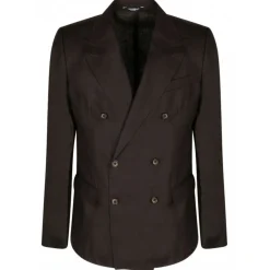 Dolce & Gabbana - Brown Linen Double Breasted Blazer - Dolce & Gabbana Exclusive Luxury Collection - Avvenice