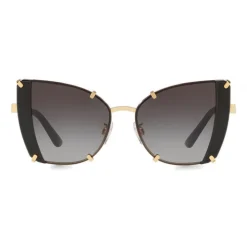 Dolce & Gabbana - Butterfly Sunglasses with Faceted Details - Gold & Black - Dolce & Gabbana Eyewear - Avvenice