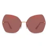 Dolce & Gabbana - Butterfly Sunglasses with Metallic Details - Burgundy Rose Gold - Dolce & Gabbana Eyewear - Avvenice