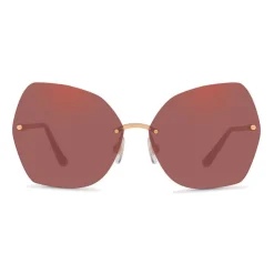 Dolce & Gabbana - Butterfly Sunglasses with Metallic Details - Burgundy Rose Gold - Dolce & Gabbana Eyewear - Avvenice