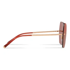 Dolce & Gabbana - Butterfly Sunglasses with Metallic Details - Burgundy Rose Gold - Dolce & Gabbana Eyewear - Avvenice