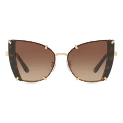 Dolce & Gabbana - Butterfly Sunglasses with Faceted Details - Gold & Havana - Dolce & Gabbana Eyewear - Avvenice