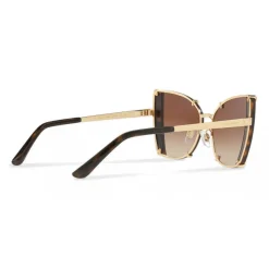 Dolce & Gabbana - Butterfly Sunglasses with Faceted Details - Gold & Havana - Dolce & Gabbana Eyewear - Avvenice
