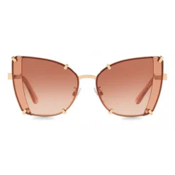 Dolce & Gabbana - Butterfly Sunglasses with Faceted Details - Rose Gold - Dolce & Gabbana Eyewear - Avvenice
