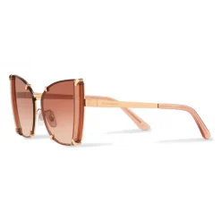 Dolce & Gabbana - Butterfly Sunglasses with Faceted Details - Rose Gold - Dolce & Gabbana Eyewear - Avvenice