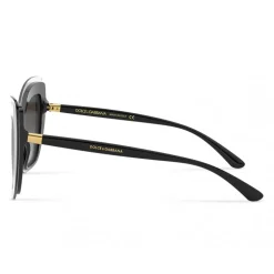 Dolce & Gabbana - Butterfly Sunglasses Double Line - Gold on Black - Dolce & Gabbana Eyewear - Avvenice