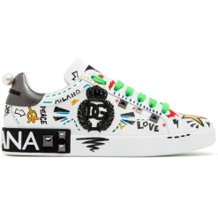Dolce & Gabbana - Calf Leather Graffiti Print Low Top Sneakers - Dolce & Gabbana Exclusive Luxury Collection - Avvenice