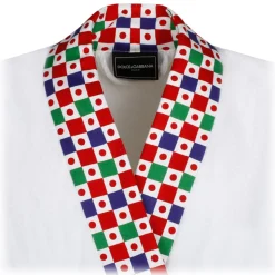 Dolce & Gabbana - Carretto Sciliano Printed Trim Bathrobe - Dolce & Gabbana Exclusive Luxury Collection - Avvenice