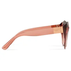 Dolce & Gabbana - Cat Eye Sunglasses Stones & Logo Plaque - Pink Mirror - Dolce & Gabbana Eyewear - Avvenice