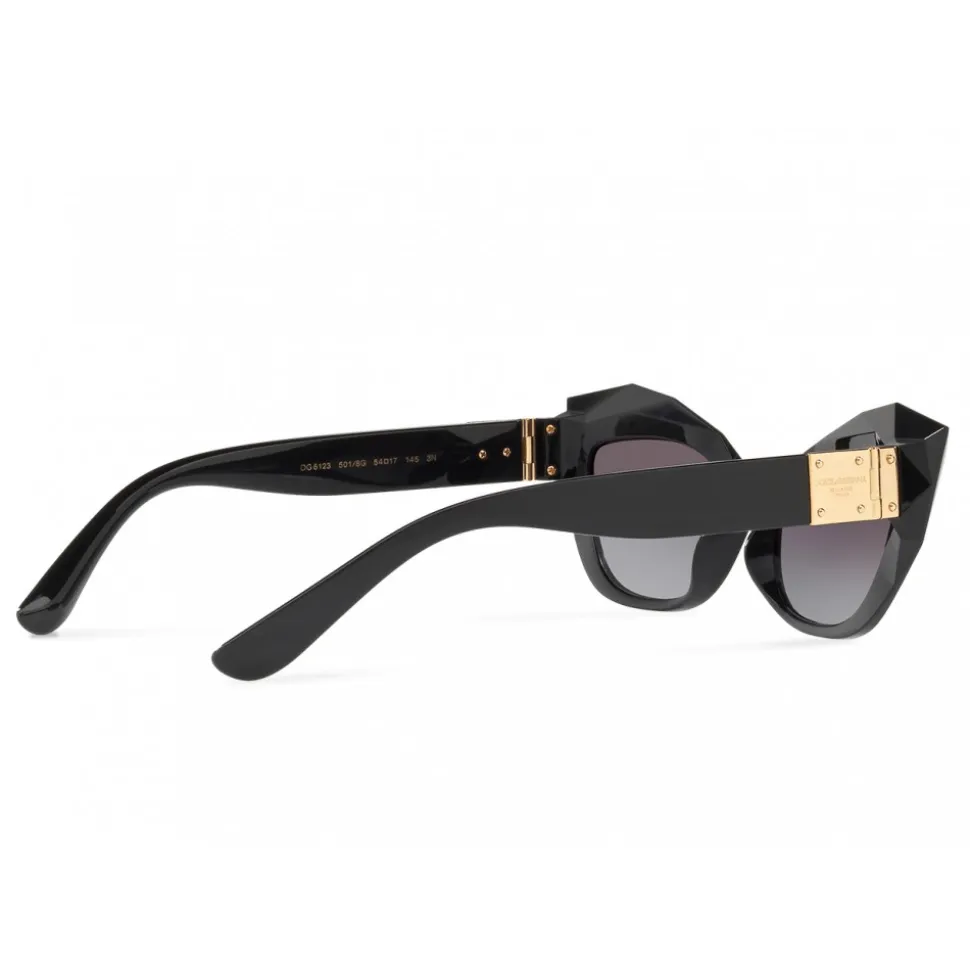Dolce & Gabbana - Cat Eye Sunglasses Stones & Logo Plaque - Black - Dolce & Gabbana Eyewear - Avvenice