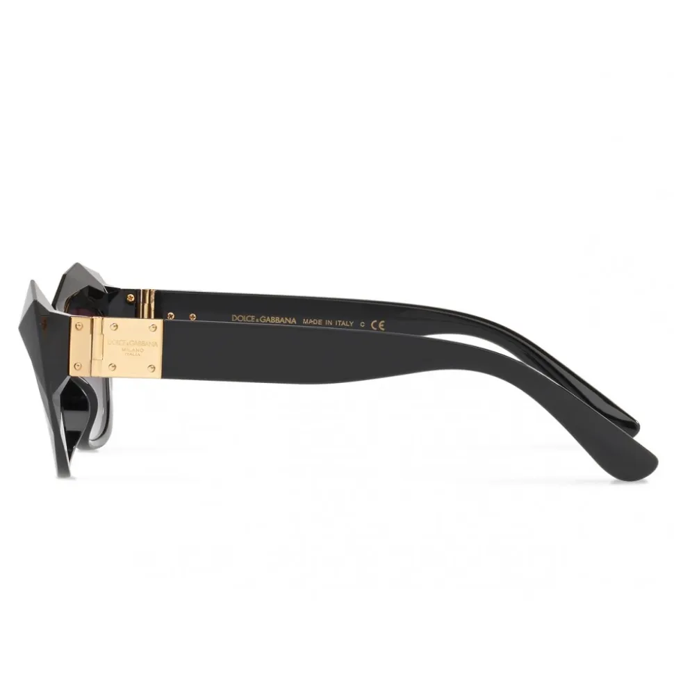 Dolce & Gabbana - Cat Eye Sunglasses Stones & Logo Plaque - Black - Dolce & Gabbana Eyewear - Avvenice