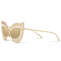 Dolce & Gabbana - Cat Eye Sunglasses Filigree - Gold - Dolce & Gabbana Eyewear - Avvenice