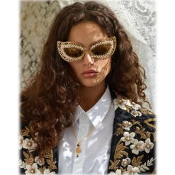 Dolce & Gabbana - Cat Eye Sunglasses Filigree - Gold - Dolce & Gabbana Eyewear - Avvenice