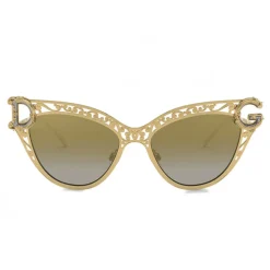 Dolce & Gabbana - Cat Eye Sunglasses Devotion - Gold Barocco - Dolce & Gabbana Eyewear - Avvenice