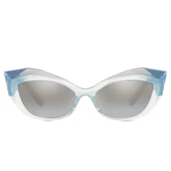 Dolce & Gabbana - Cat Eye Sunglasses Stones & Logo Plaque - Silver Mirror - Dolce & Gabbana Eyewear - Avvenice