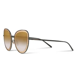 Dolce & Gabbana - Cat Eye Devotion Sunglasses with Lace - Gold Black - Dolce & Gabbana Eyewear - Avvenice