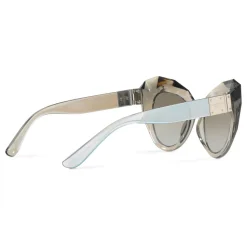 Dolce & Gabbana - Cat Eye Sunglasses Stones & Logo Plaque - Silver Mirror High - Dolce & Gabbana Eyewear - Avvenice