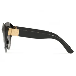 Dolce & Gabbana - Cat Eye Sunglasses Stones & Logo Plaque - Black High - Dolce & Gabbana Eyewear - Avvenice