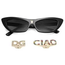Dolce & Gabbana - Cat Eye Sunglasses DG CIAO - Black - Dolce & Gabbana Eyewear - Avvenice
