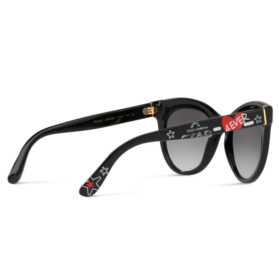 Dolce & Gabbana - Cat Eye Sunglasses Print Family - Black Gradient - Dolce & Gabbana Eyewear - Avvenice