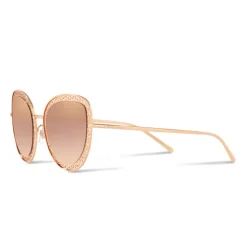 Dolce & Gabbana - Cat Eye Devotion Sunglasses with Lace - Rose Gold - Dolce & Gabbana Eyewear - Avvenice