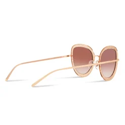 Dolce & Gabbana - Cat Eye Devotion Sunglasses with Lace - Rose Gold - Dolce & Gabbana Eyewear - Avvenice