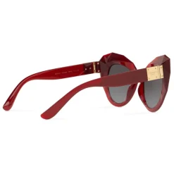 Dolce & Gabbana - Cat Eye Sunglasses Stones & Logo Plaque - Red - Dolce & Gabbana Eyewear - Avvenice