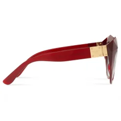 Dolce & Gabbana - Cat Eye Sunglasses Stones & Logo Plaque - Red - Dolce & Gabbana Eyewear - Avvenice