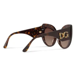 Dolce & Gabbana - Cat-Eye Sunglasses in Acetate with DG Logo - Havana - Dolce & Gabbana Eyewear - Avvenice
