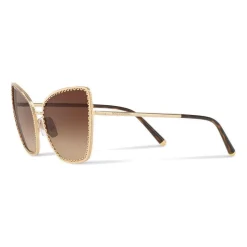Dolce & Gabbana - Cat-Eye Sunglasses with "Sacred Heart" Metal Profile - Gold & Havana - Dolce & Gabbana Eyewear - Avvenice
