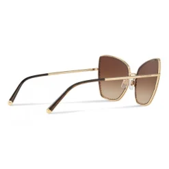 Dolce & Gabbana - Cat-Eye Sunglasses with "Sacred Heart" Metal Profile - Gold & Havana - Dolce & Gabbana Eyewear - Avvenice