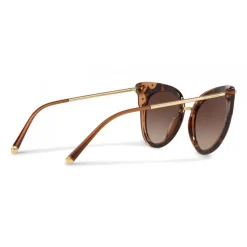 Dolce & Gabbana - Cat-Eye Sunglasses in Acetate with Metallic Details - Havana and Brown - Dolce & Gabbana Eyewear - Avvenice