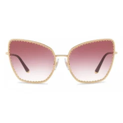 Dolce & Gabbana - Cat-Eye Sunglasses with "Sacred Heart" Metal Profile - Gold & Bordeaux - Dolce & Gabbana Eyewear - Avvenice