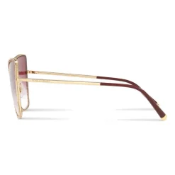 Dolce & Gabbana - Cat-Eye Sunglasses with "Sacred Heart" Metal Profile - Gold & Bordeaux - Dolce & Gabbana Eyewear - Avvenice