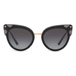 Dolce & Gabbana - Cat-Eye Sunglasses in Acetate with Metallic Details - Black - Dolce & Gabbana Eyewear - Avvenice