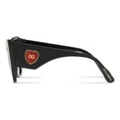 Dolce & Gabbana - Cat-Eye Acetate Sunglasses with "Sacred Heart" Decoration - Black - Dolce & Gabbana Eyewear - Avvenice