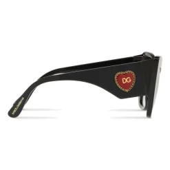 Dolce & Gabbana - Cat-Eye Acetate Sunglasses with "Sacred Heart" Decoration - Black - Dolce & Gabbana Eyewear - Avvenice