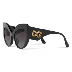 Dolce & Gabbana - Cat-Eye Sunglasses in Acetate with DG Logo - Black - Dolce & Gabbana Eyewear - Avvenice