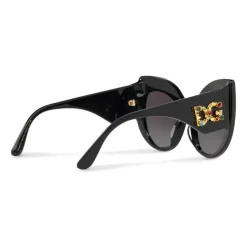 Dolce & Gabbana - Cat-Eye Sunglasses in Acetate with DG Logo - Black - Dolce & Gabbana Eyewear - Avvenice